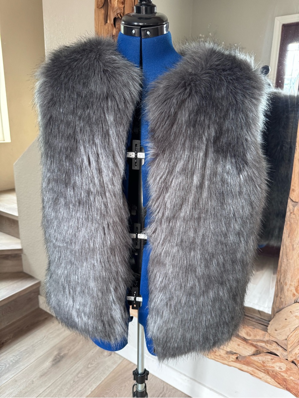 chic Gray Faux Fur Vest - Plush Open Front